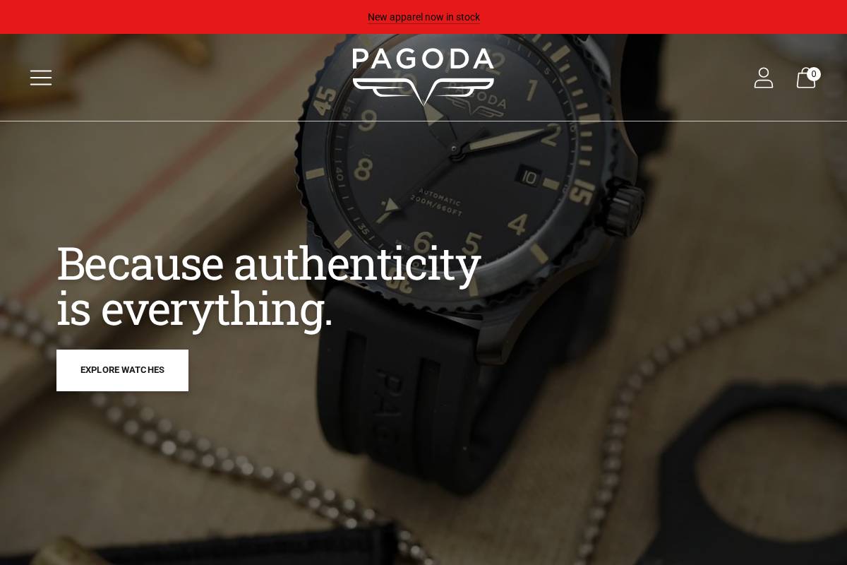 pagodawatches.com homepage screenshot