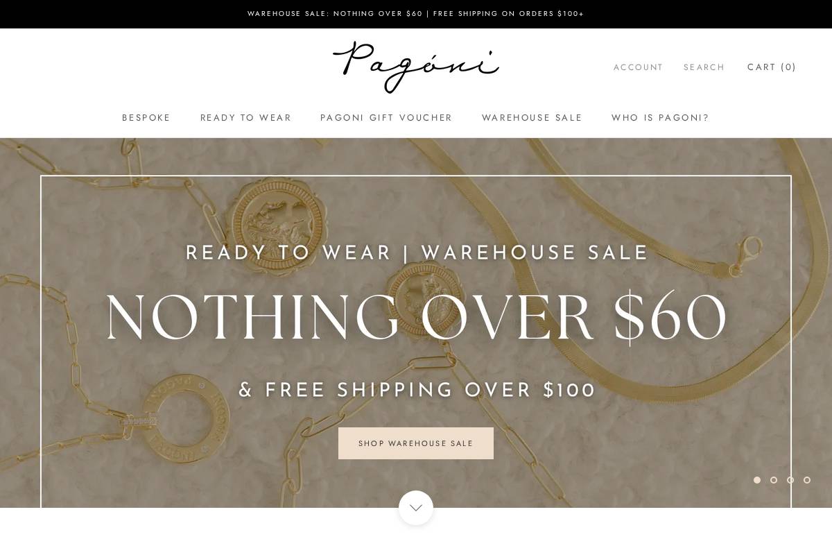 pagoni.com.au homepage screenshot