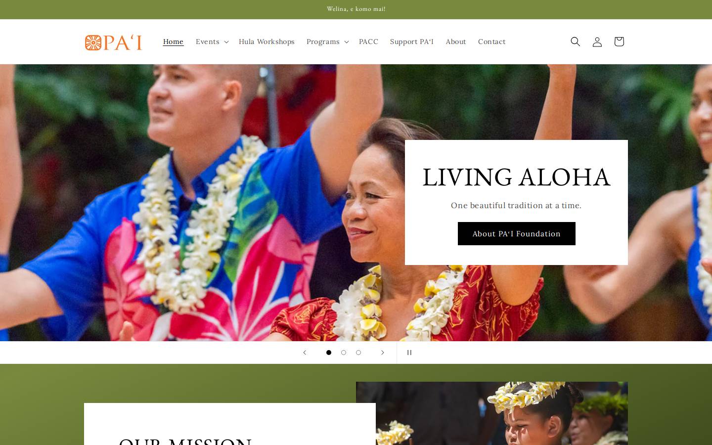 paifoundation.org homepage screenshot