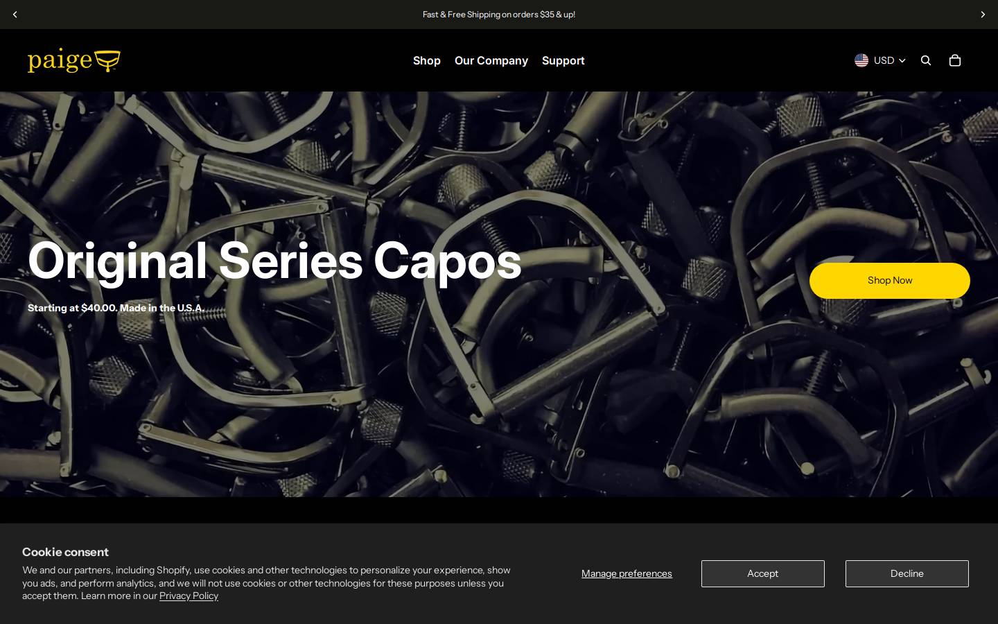 paigecapo.com homepage screenshot