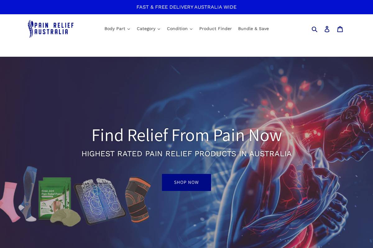painreliefaustralia.com.au homepage screenshot