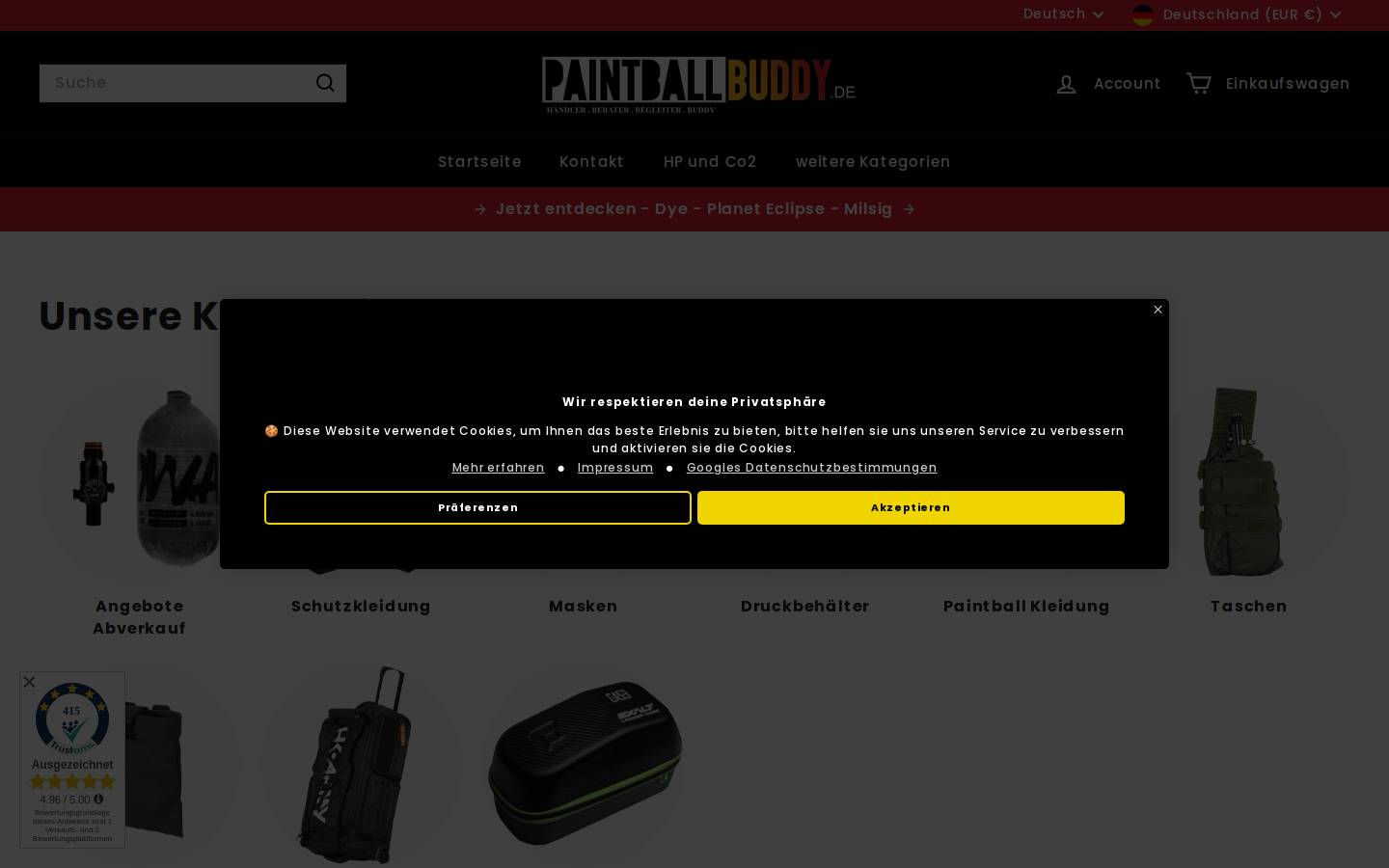 paintball-buddy.de homepage screenshot