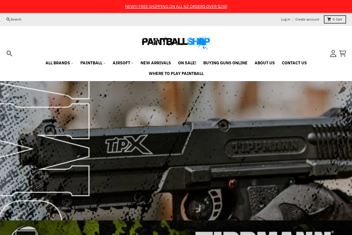 Paintballshop homepage screenshot