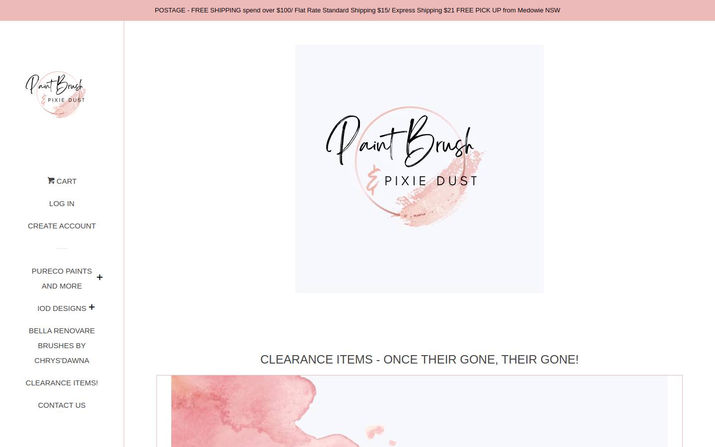 paintbrushandpixiedust.com.au homepage screenshot