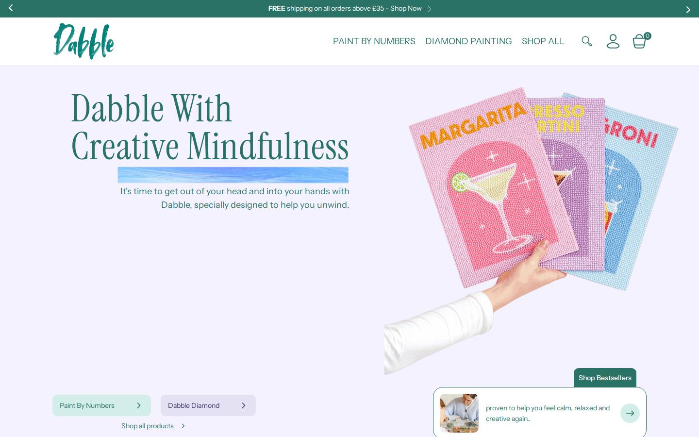 paintdabble.com homepage screenshot