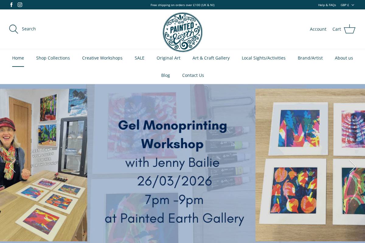 paintedearthgifts.com homepage screenshot