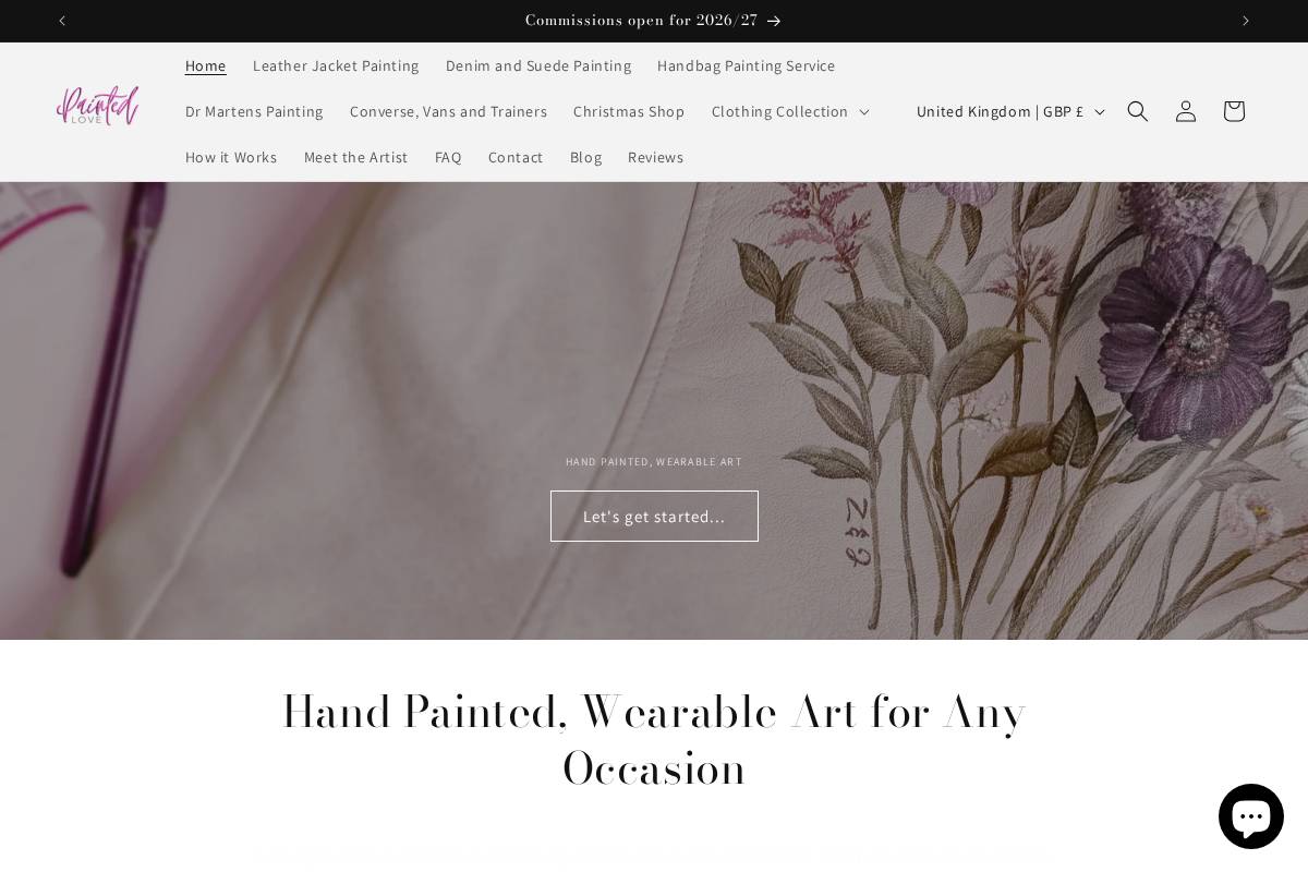 paintedlovecustoms.com homepage screenshot