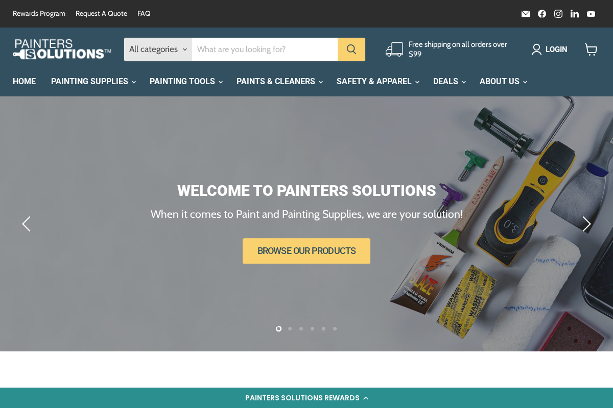 Painters Solutions homepage screenshot