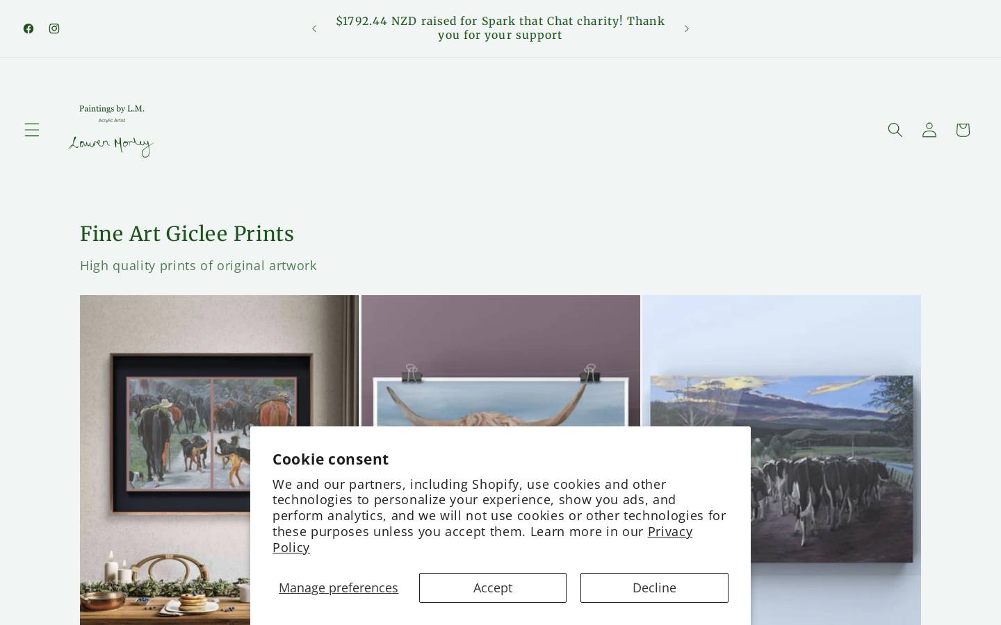 paintingsbylm.com homepage screenshot