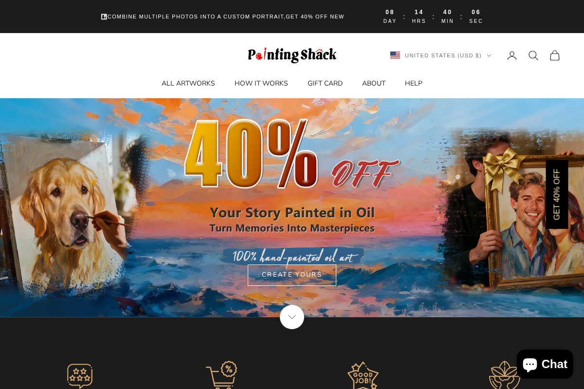 PaintingShack homepage screenshot