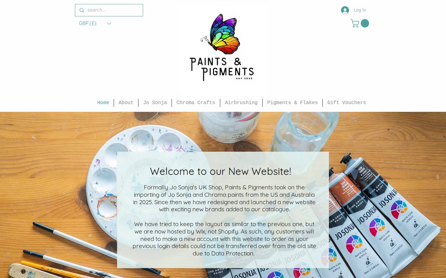 paintsandpigments.com homepage screenshot