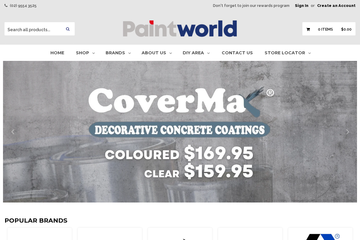 paintworld.com.au homepage screenshot