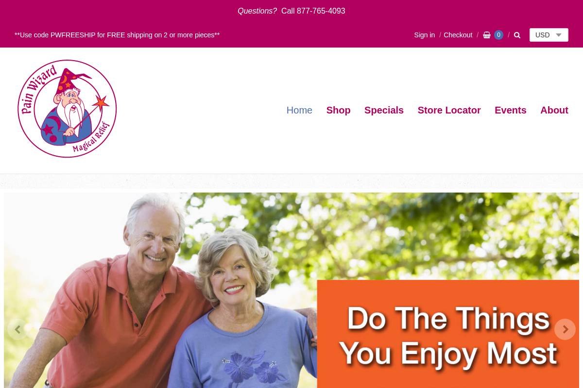 painwizard.com homepage screenshot