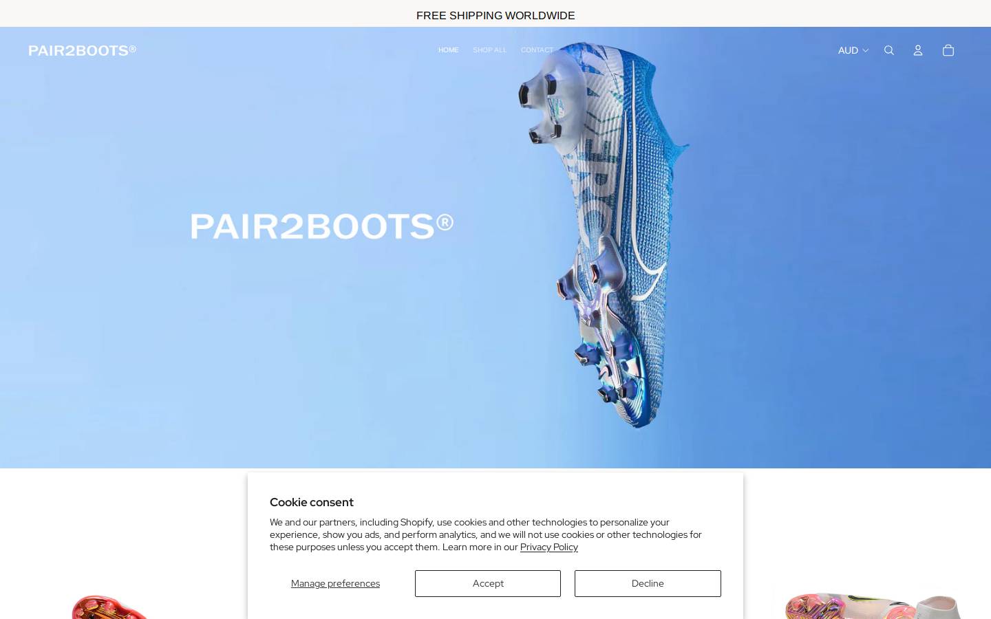 Pair2boots homepage screenshot