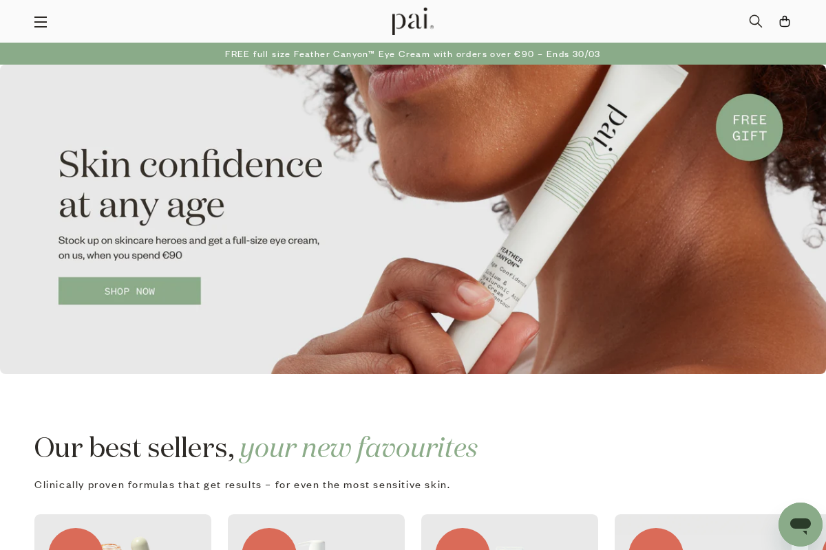 paiskincare.ie homepage screenshot