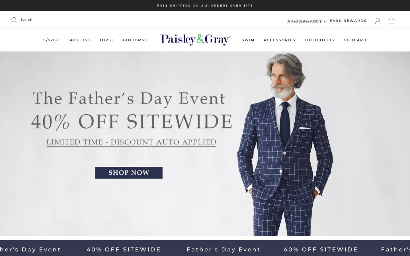 paisleyandgray.com homepage screenshot