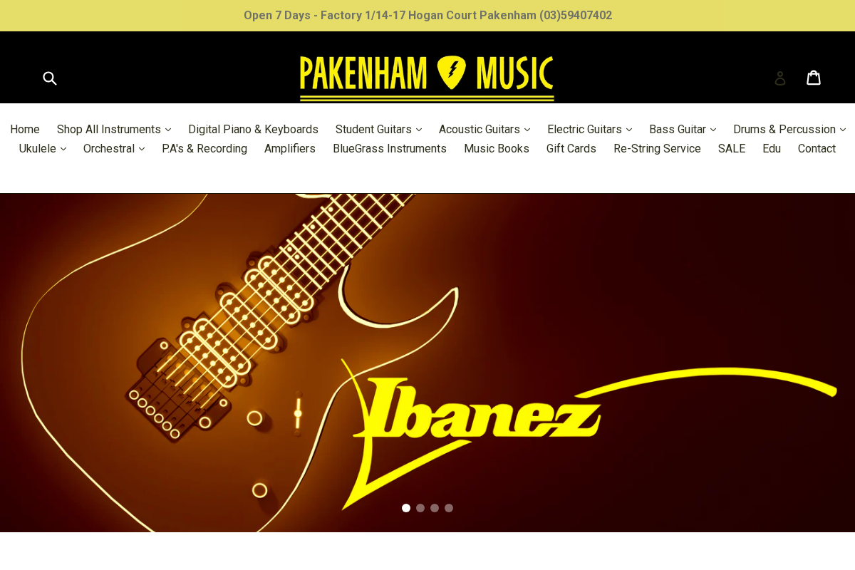 Pakenham Music homepage screenshot