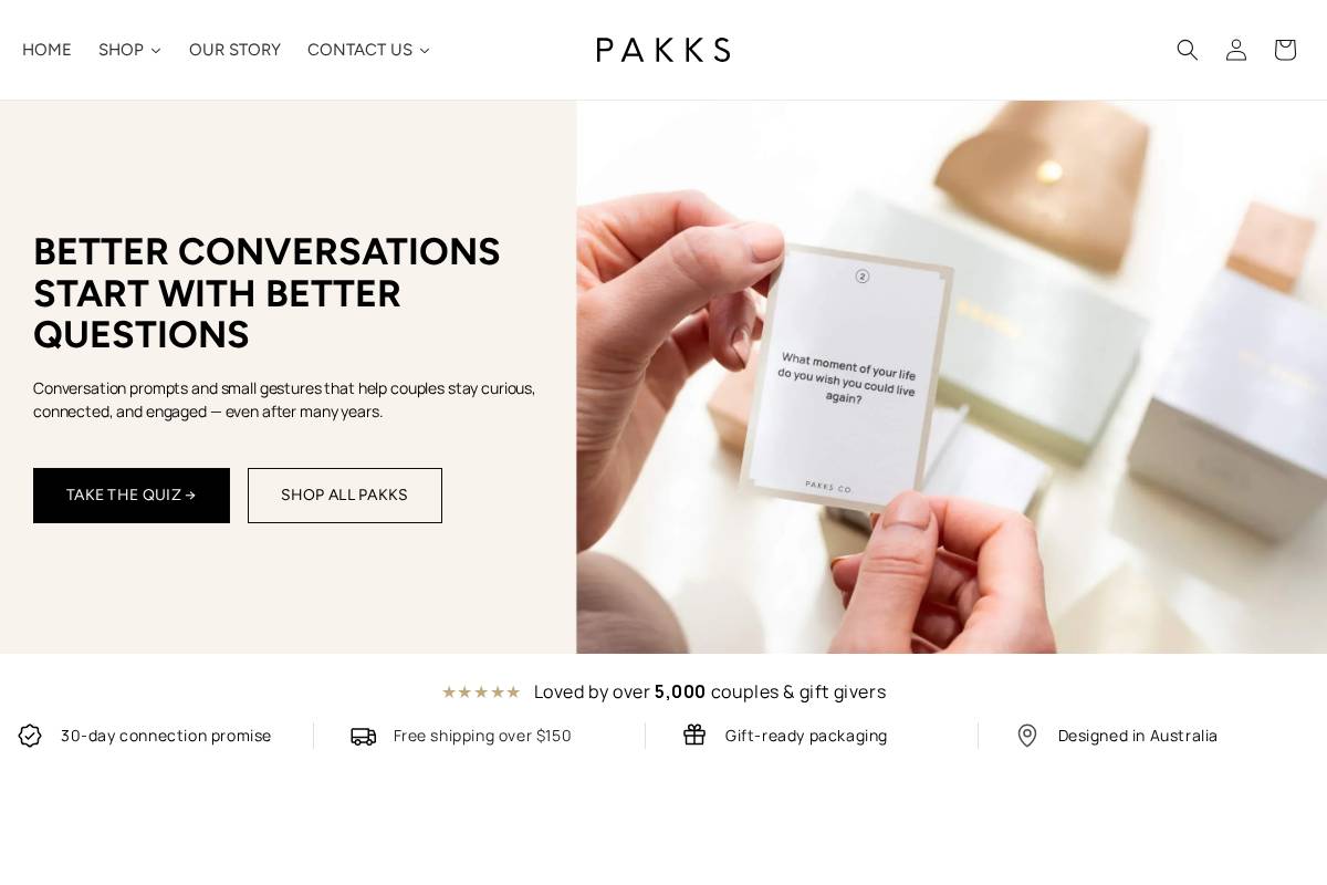pakks.co homepage screenshot