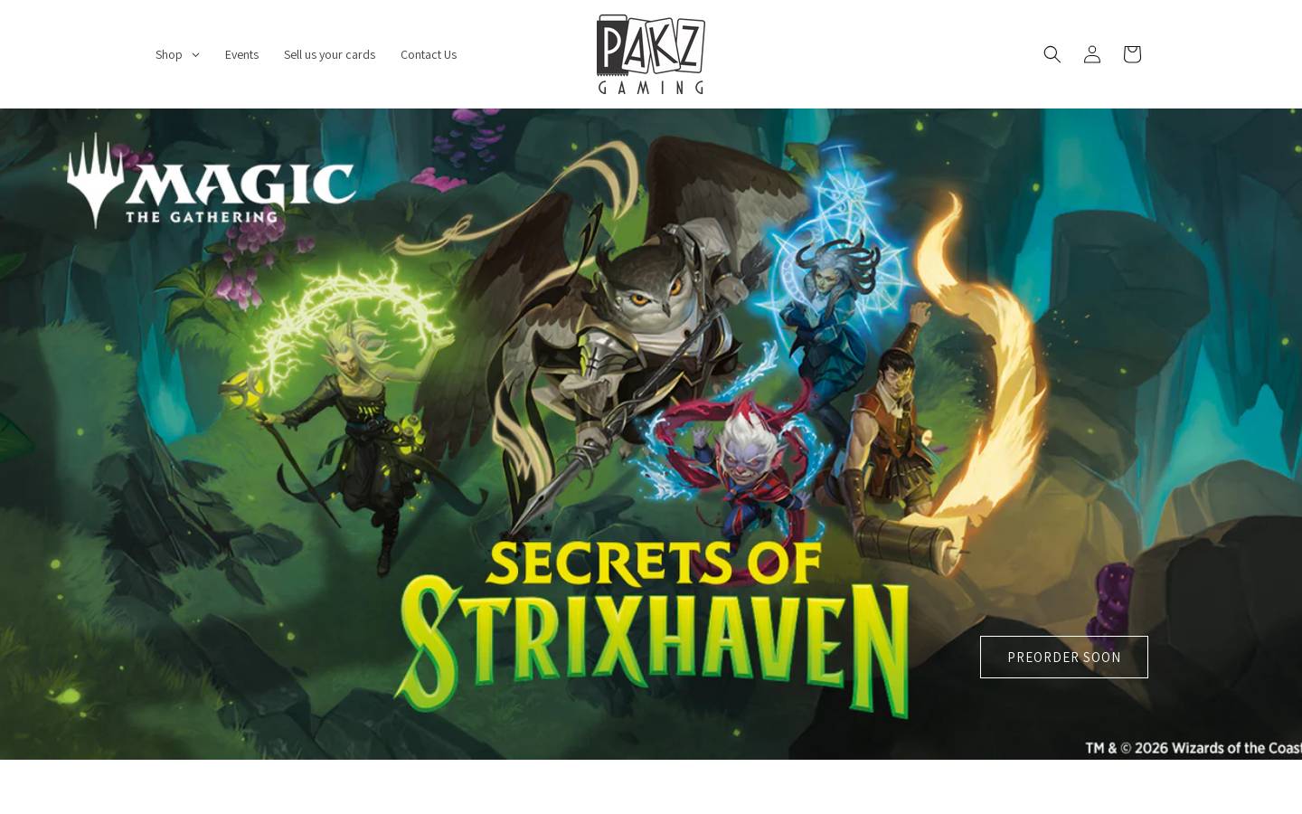 pakzgaming.ca homepage screenshot