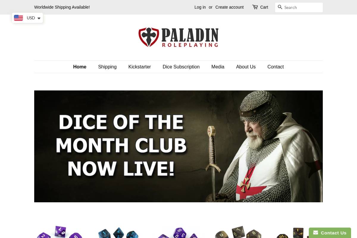 paladinroleplaying.com homepage screenshot
