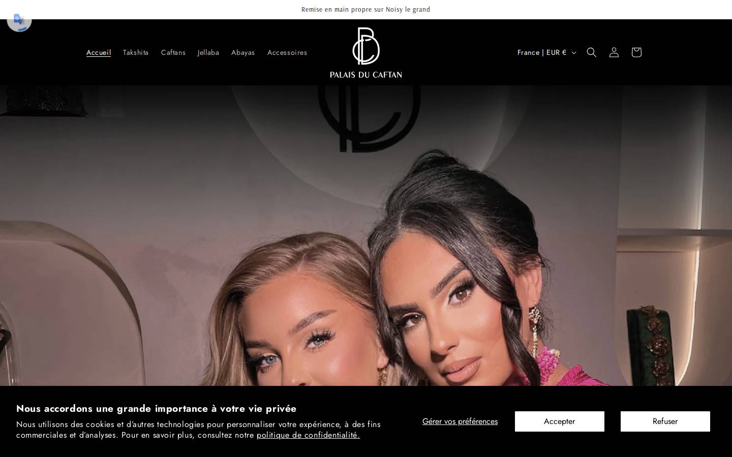 palaisducaftan.com homepage screenshot