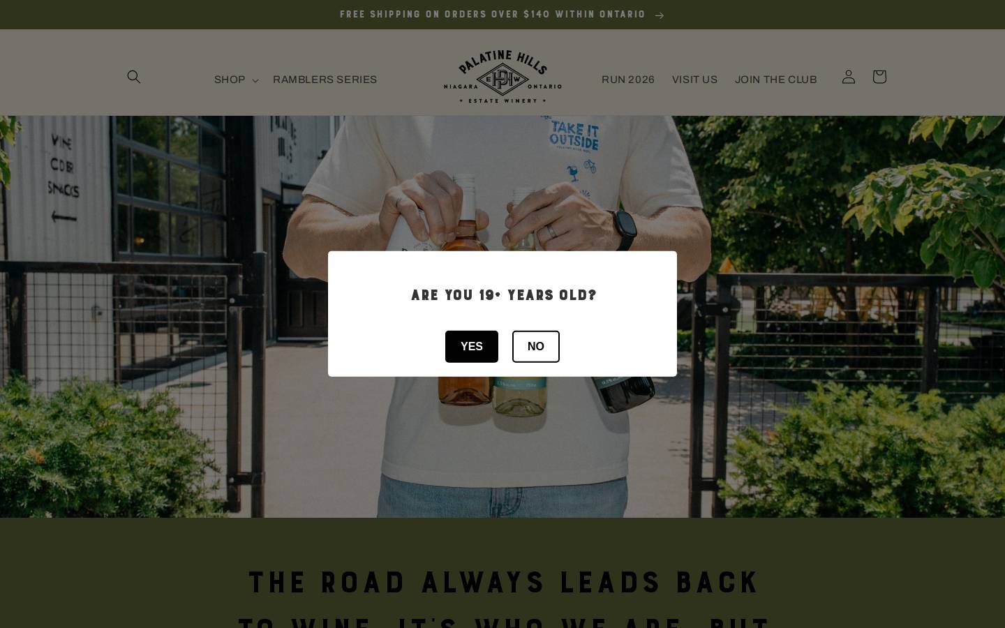 palatinewinery.com homepage screenshot