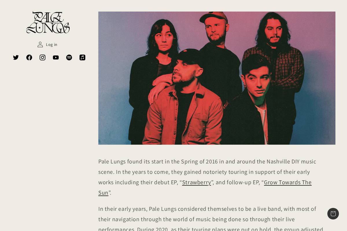 palelungs.com homepage screenshot