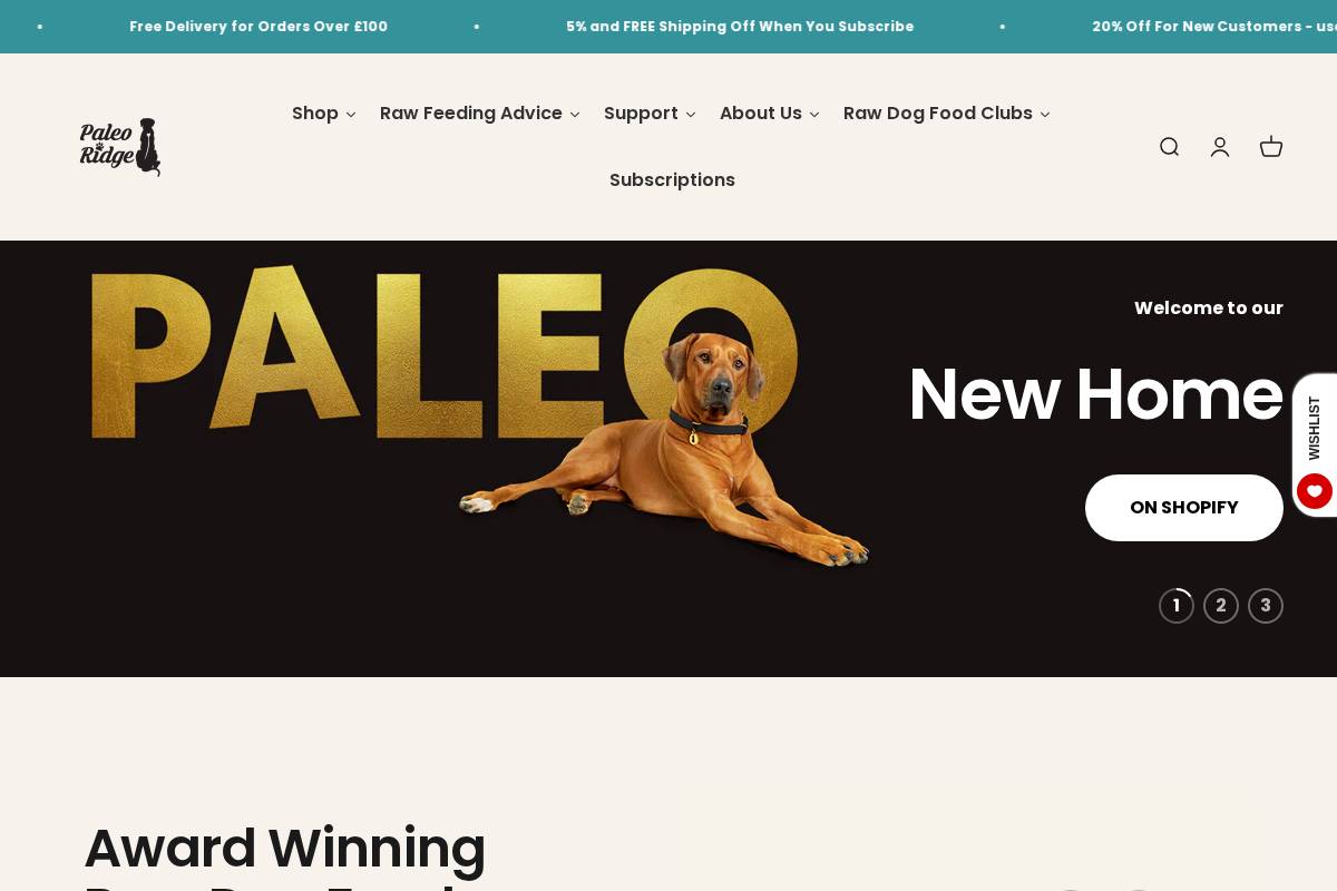 Paleoridge homepage screenshot