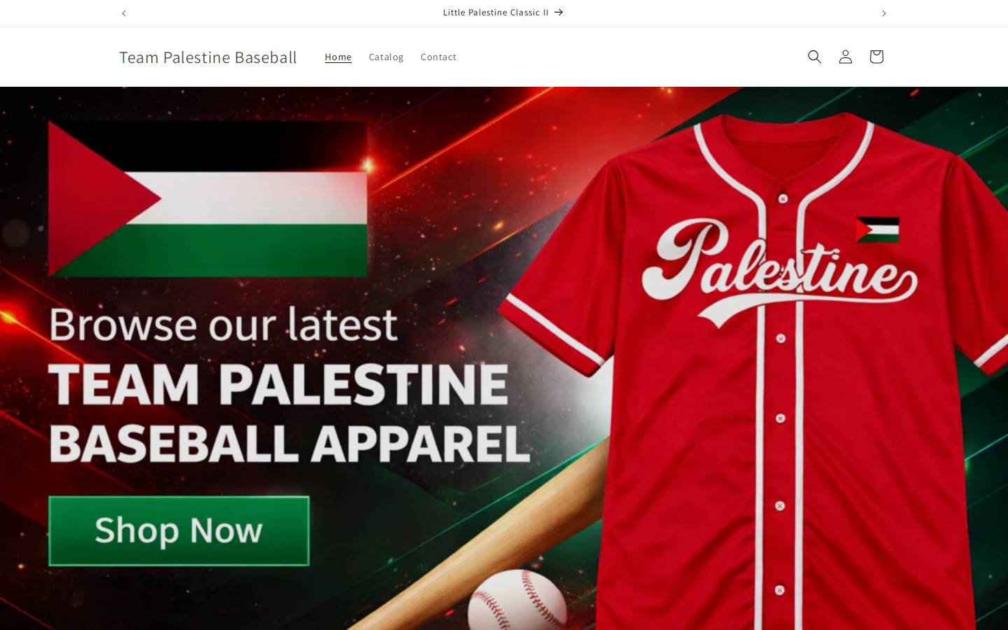 palestinebaseball.com homepage screenshot