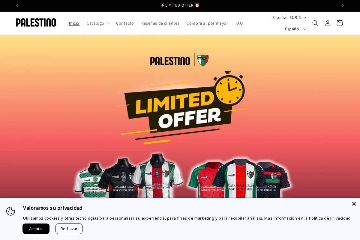 Palestino homepage screenshot