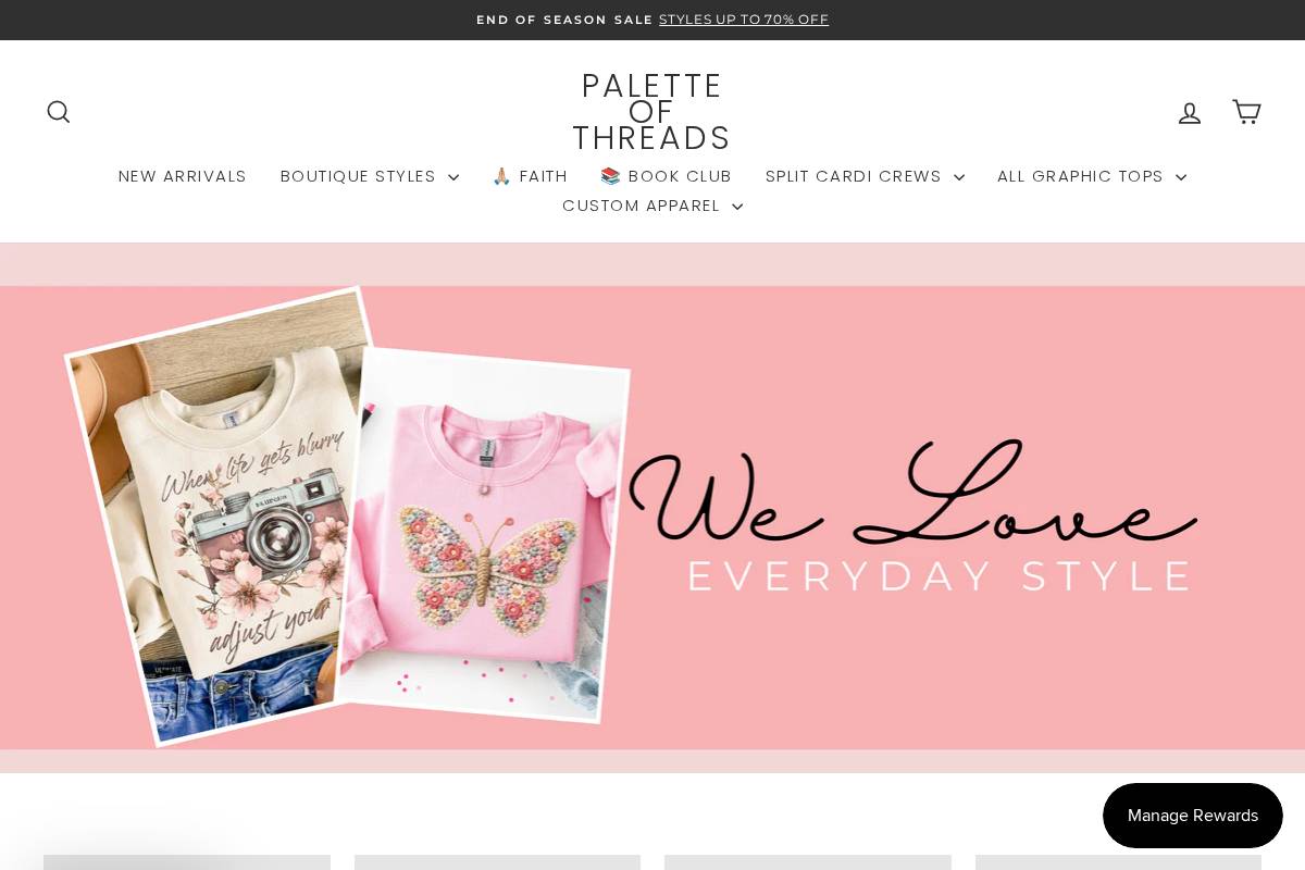 paletteofthreads.com homepage screenshot