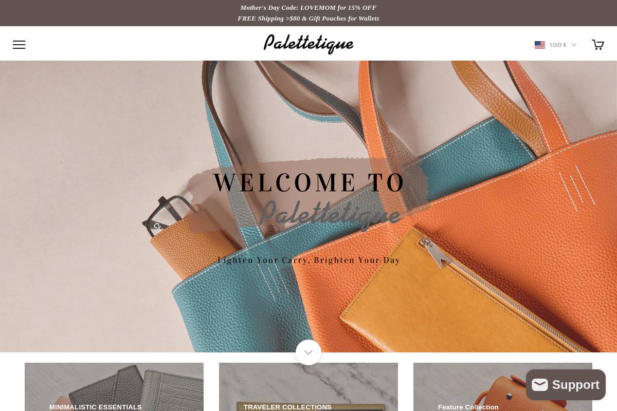Palettetique homepage screenshot