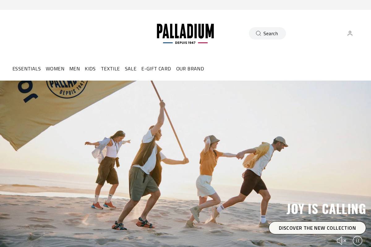 Palladiumboots homepage screenshot