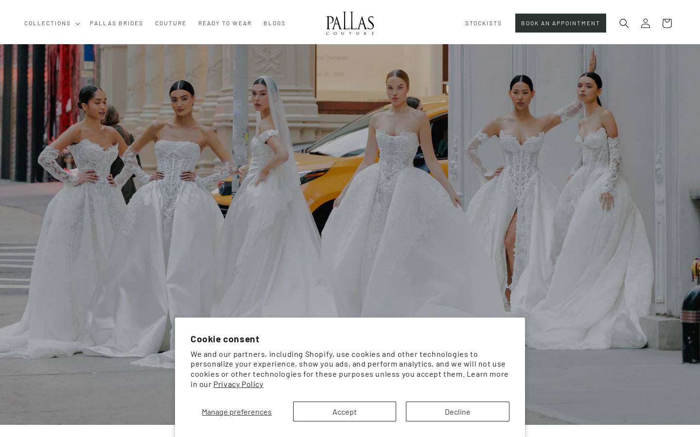 pallascouture.com homepage screenshot