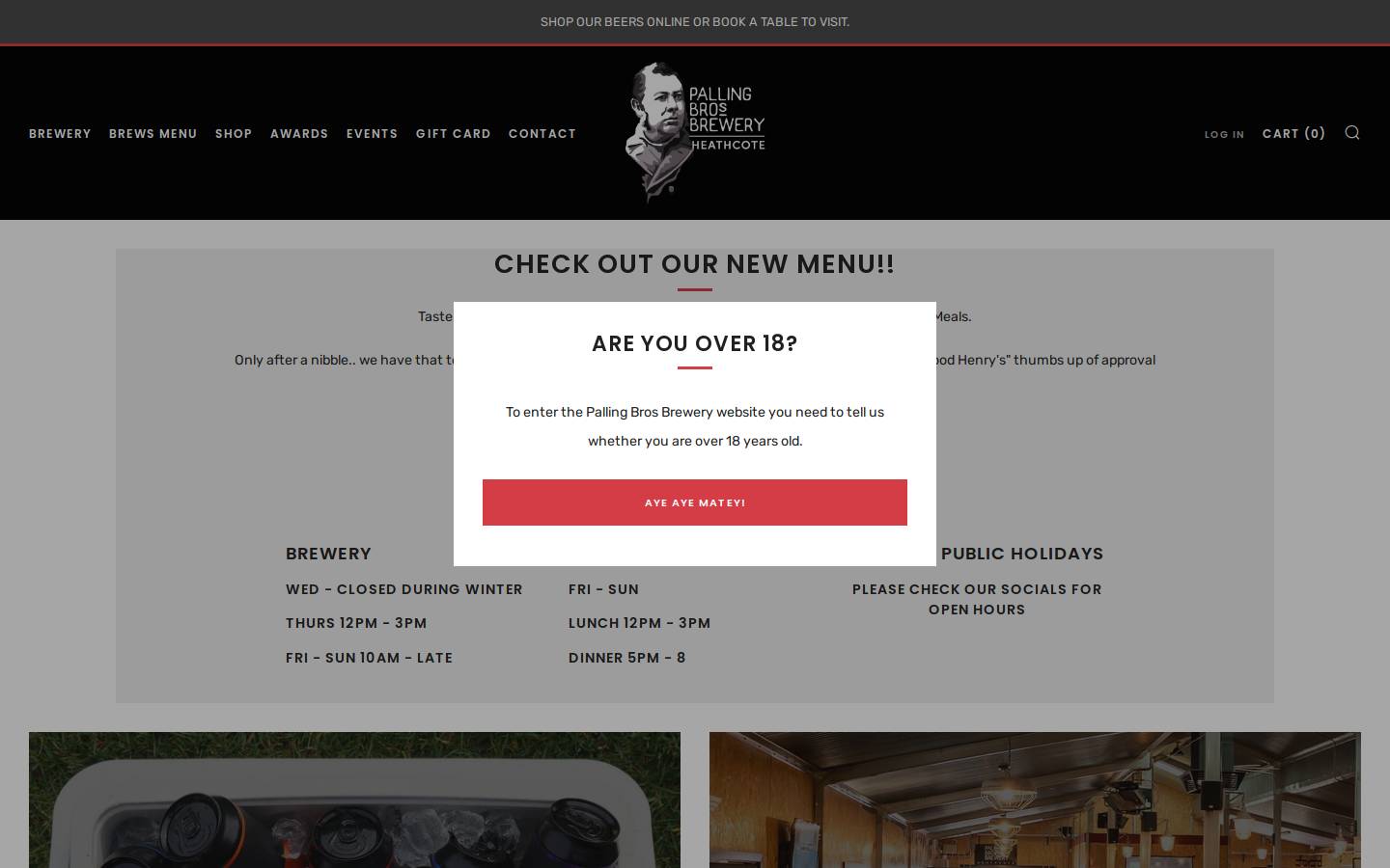 pallingbros.beer homepage screenshot
