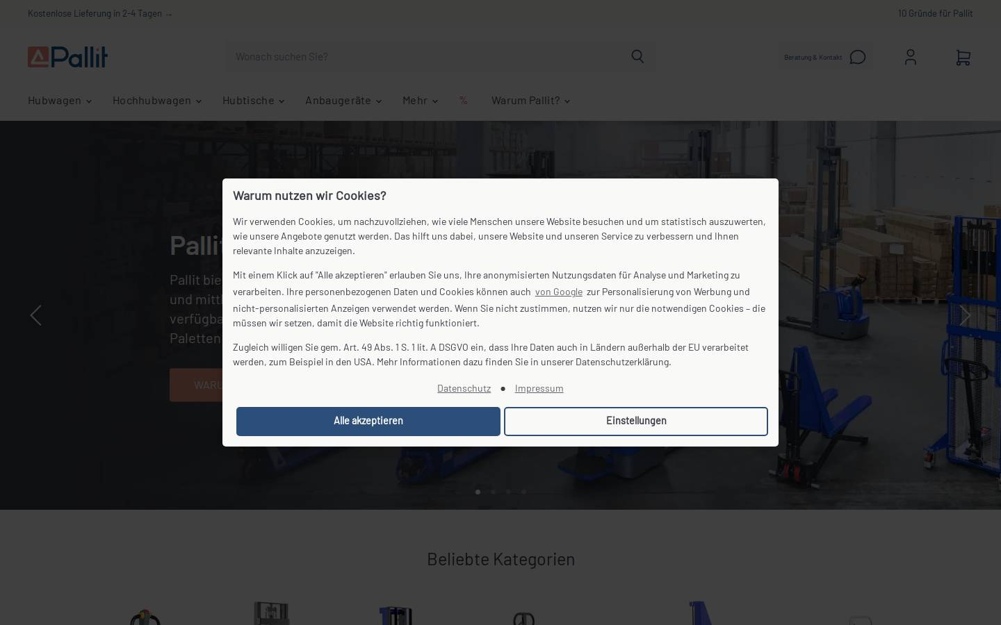 Pallit homepage screenshot