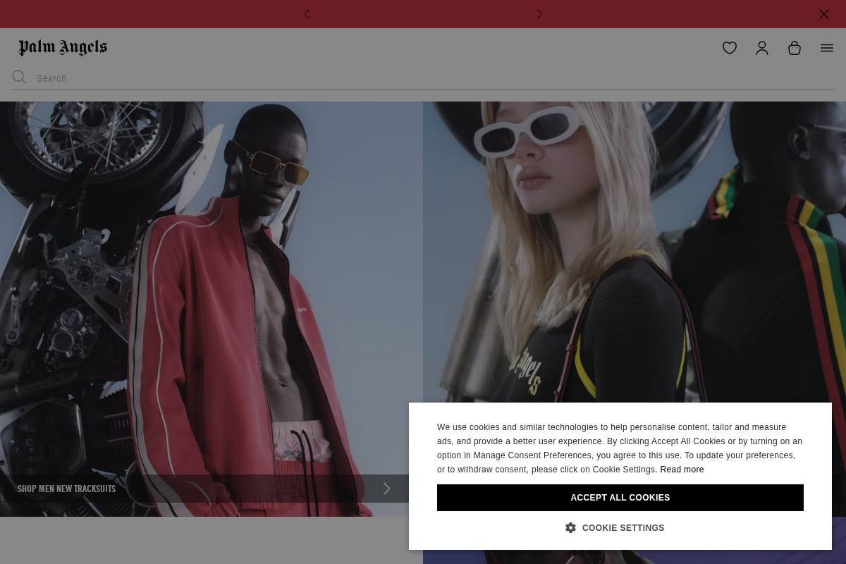 Palmangels homepage screenshot