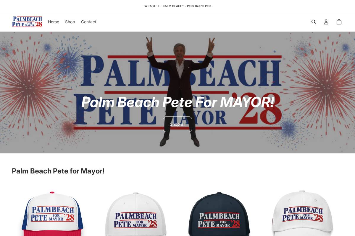 palmbeachpete.shop homepage screenshot