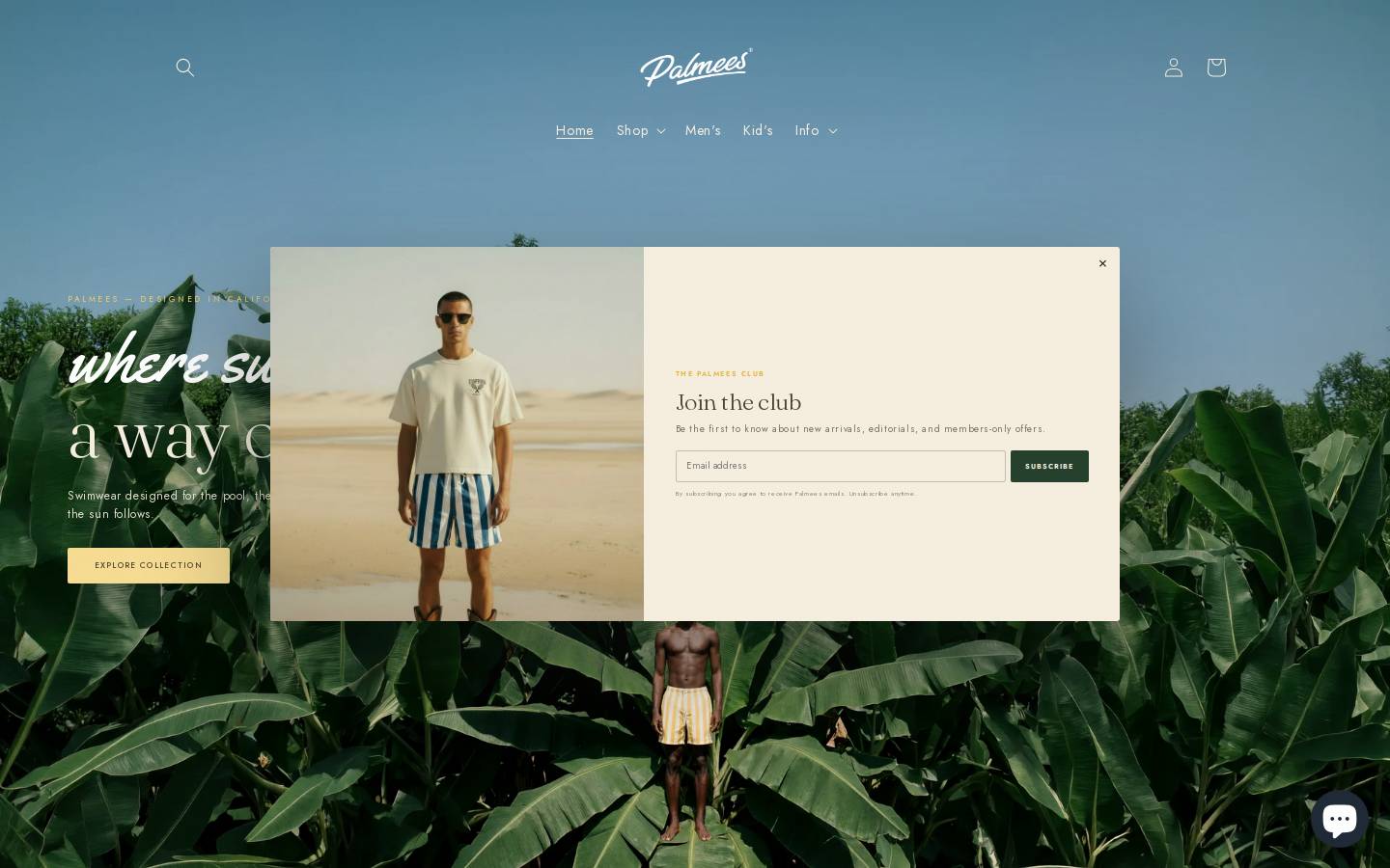 palmees.com homepage screenshot