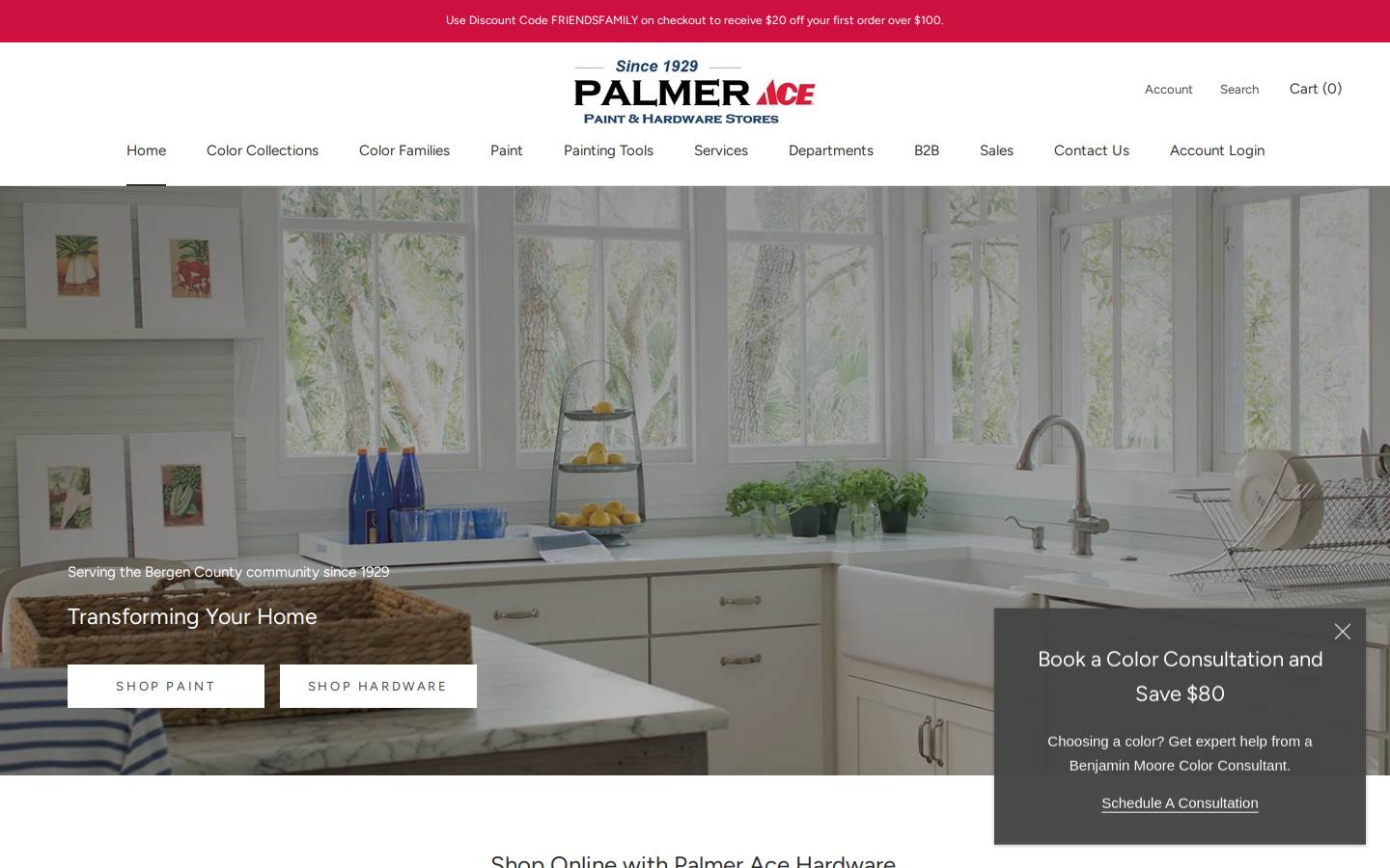 palmeracehardware.com homepage screenshot