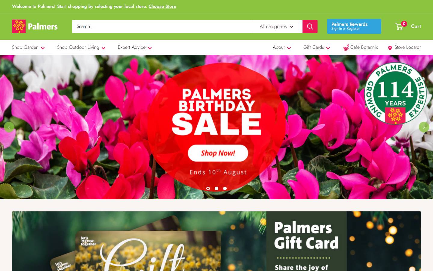 palmers.co.nz homepage screenshot