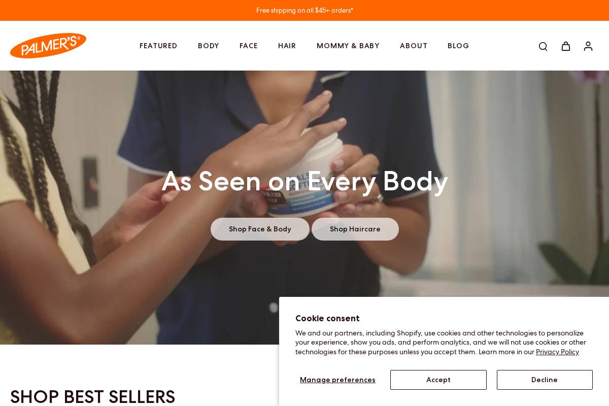 palmers.com homepage screenshot