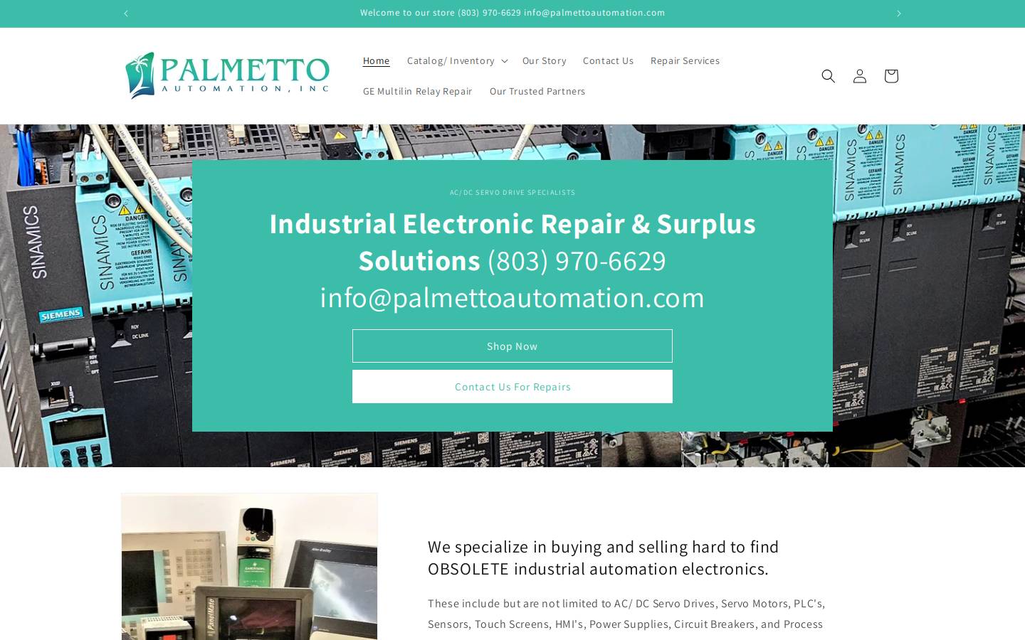 palmettoautomationinc.com homepage screenshot