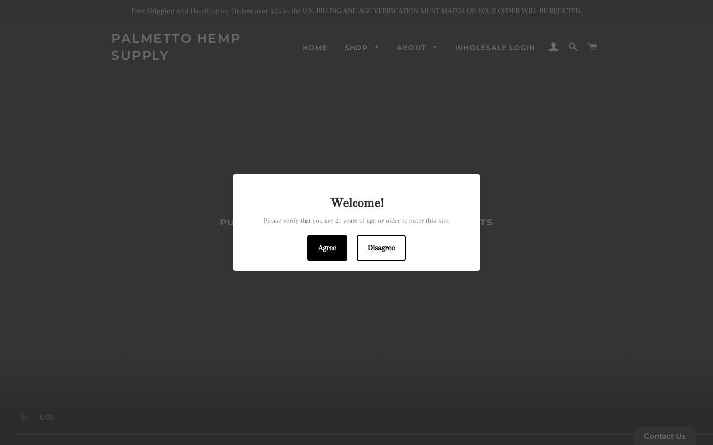 palmettohempsupply.com homepage screenshot