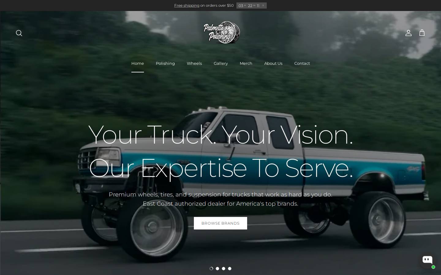 palmettowheelco.com homepage screenshot