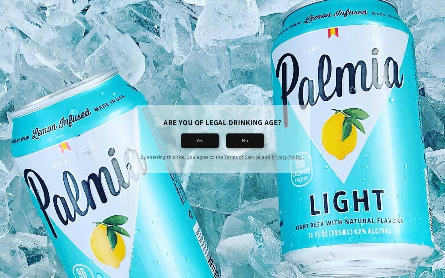 palmiabeer.com homepage screenshot
