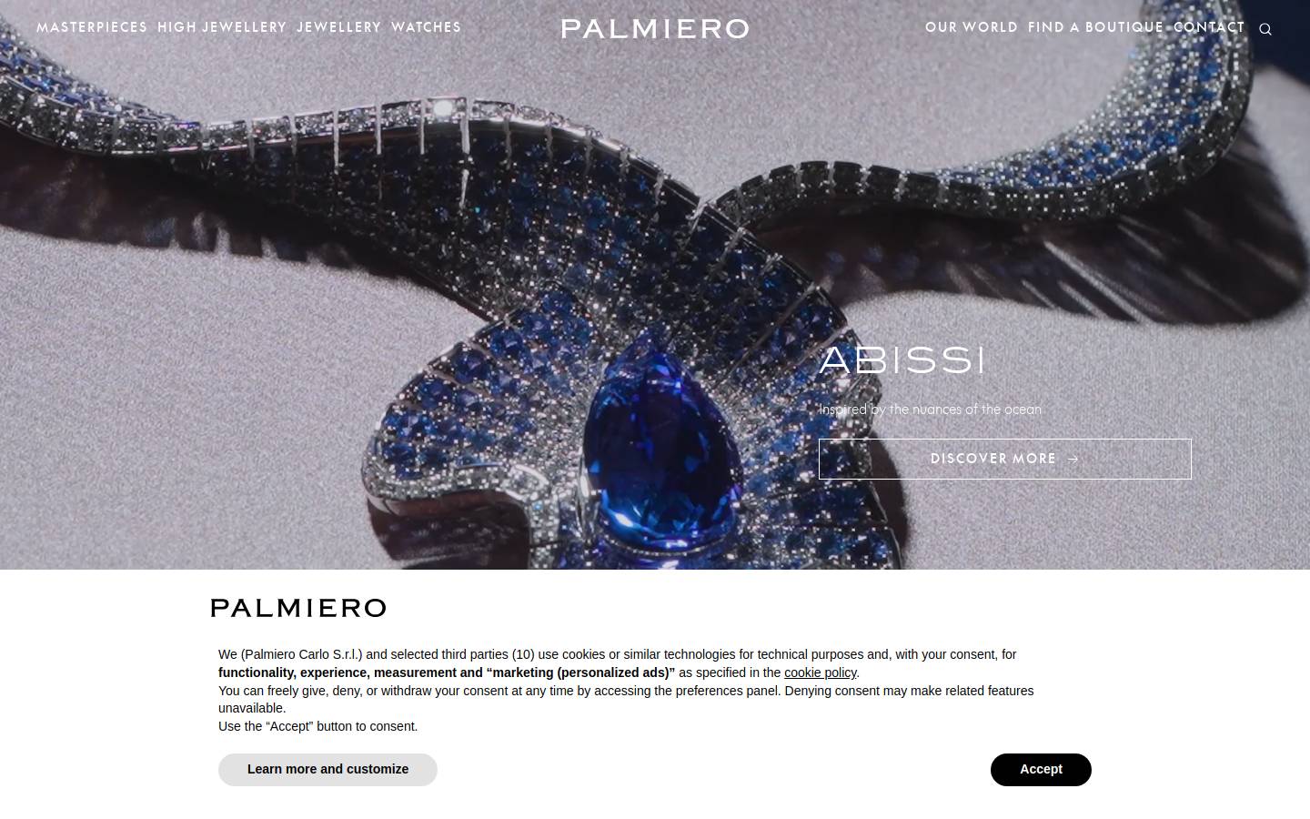 palmiero.com homepage screenshot