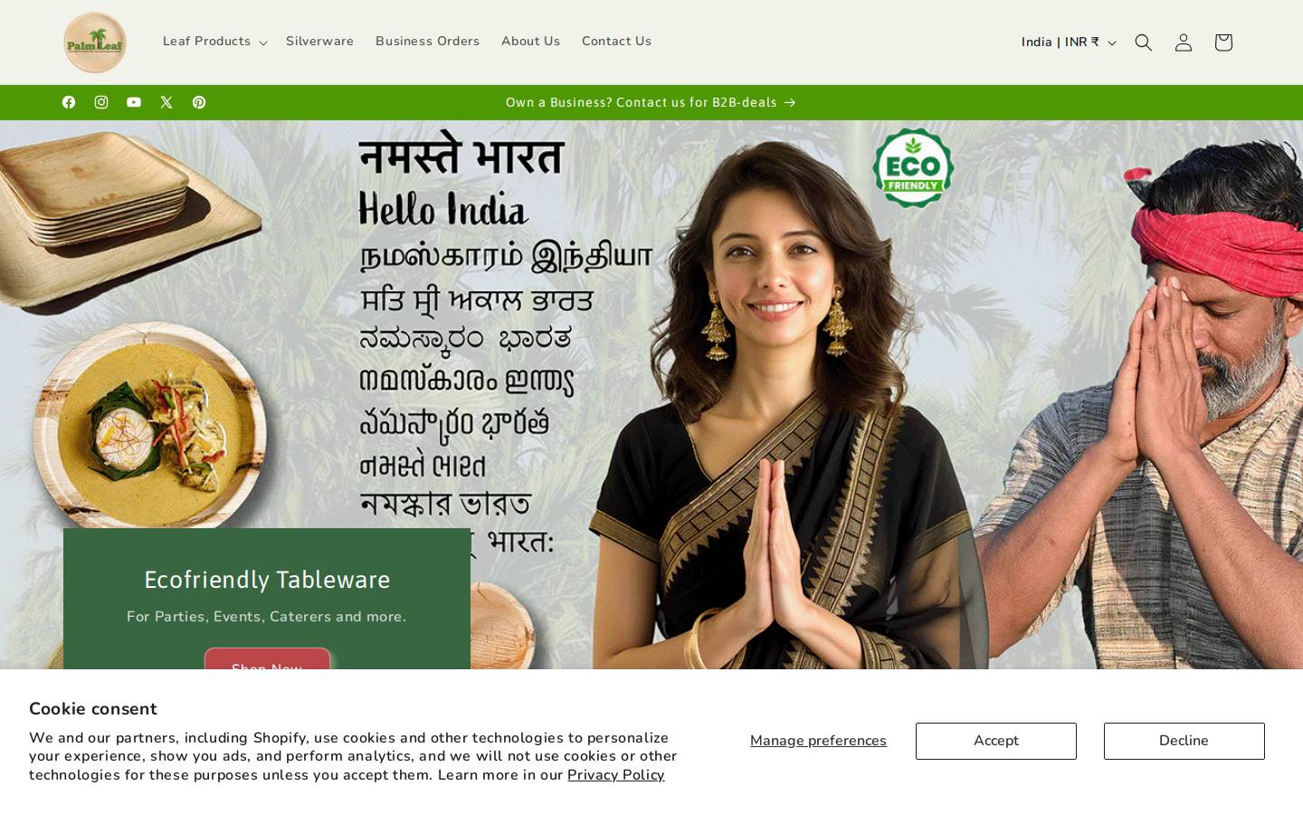 palmleaf.co.in homepage screenshot