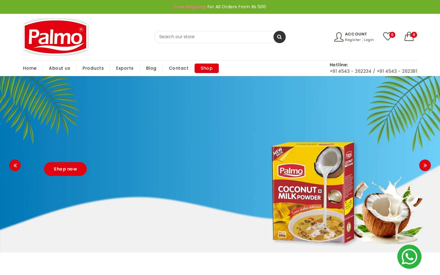 palmo.in homepage screenshot
