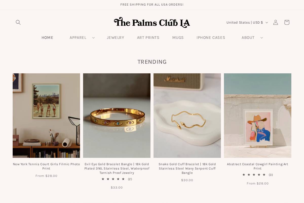 palmsclubla.com homepage screenshot